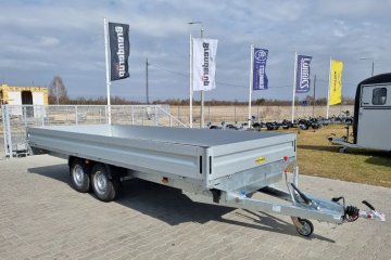 przyczepa 522 x 207 cm ALU 3,5T hamowana burty platforma TUV 100 km