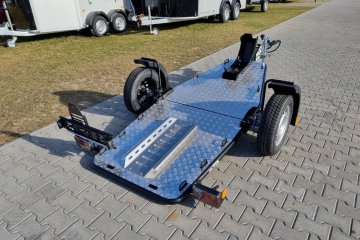 przyczepa do przewozu motocykli, DMC 750 kg, opuszczana platforma