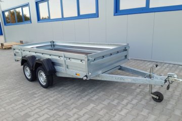 przyczepa skrzyniowa 300x150 cm 2 osie, 750 kg