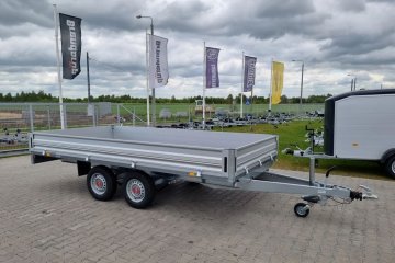 aluminiowe burty, 2 osie, koła R13C, platforma, skrzyniówka 2700kg DMC